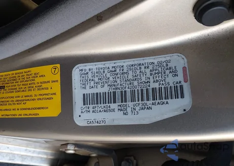 2002 Lexus Ls 430 z USA, uszkodzony, nr VIN JTHBN30F420072224